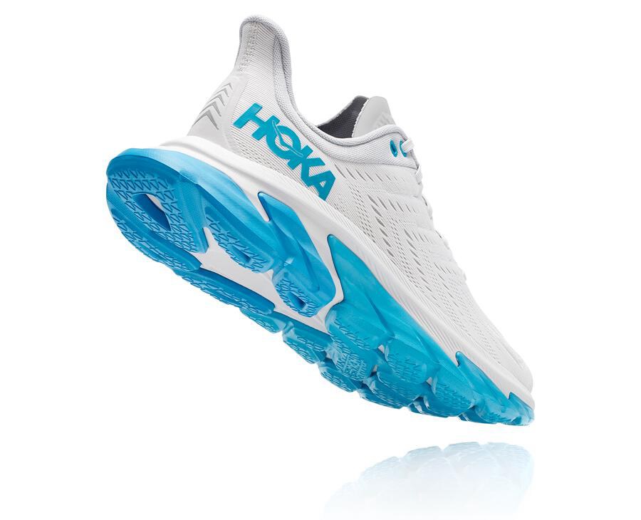 Hoka One One Clifton Edge Löparskor Herr - Vita/Blå - LQEMS-7143